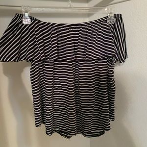 Off the shoulder striped top